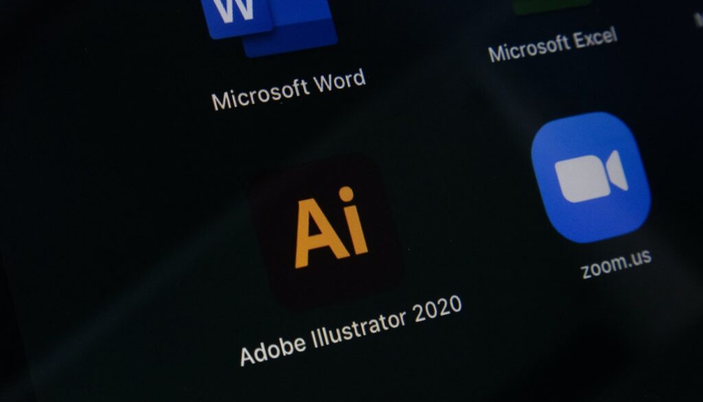 Adobe Illustrator app shown on a desktop